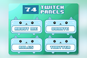 74x Blue Cat Twitch Panels, an Animal Illustration by Custom Fonts & Patterns (Thumbnail 1 of 2)