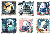 Halloween Faux Postage Stamps, an Illustration by Designking (Thumbnail 2 of 4)
