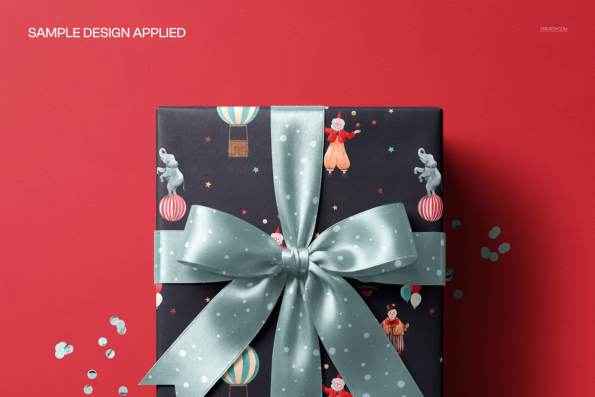 Gift with Wrapping Paper Mockup, a Packaging Mockup by creatsy5 (Photo 4 of 6)