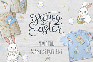 Happy Easter. Bunny Patterns, a Pattern Graphic by HmarkaShop