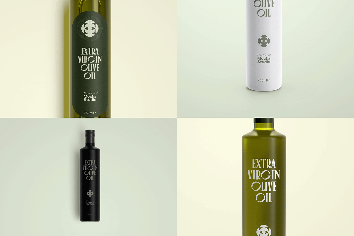 Olive Oil bottles Mockup Pack, a Packaging Mockup by Mocka Studio (Photo 8 of 8)