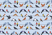 Birds sit on wires seamless patterns, a Pattern Graphic by Good Studio (Thumbnail 2 of 7)