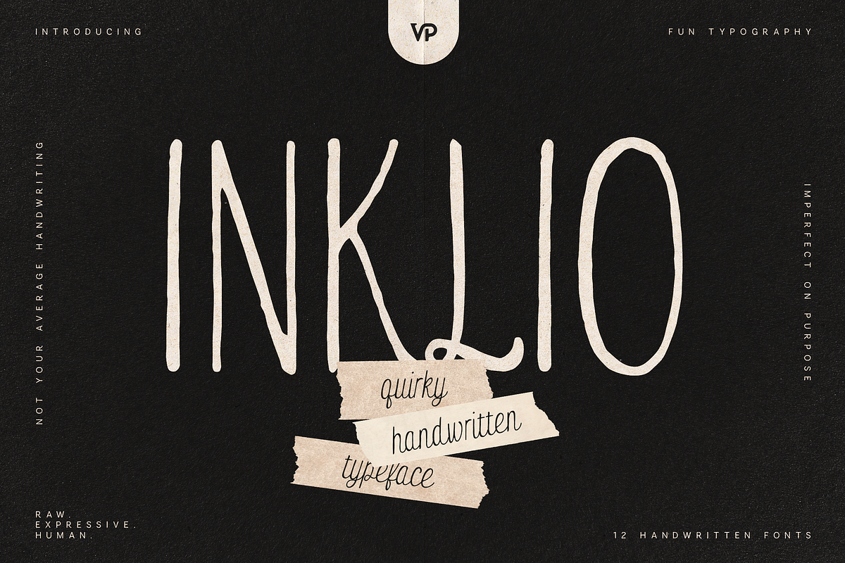 Inklio Handwritten Quirky Typeface, a Handwritten Font by VP Fonts (Photo 1 of 29)