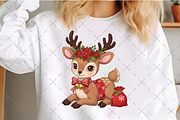 Christmas Deer Patchwork PNG, an Illustration by Craft Nest (Thumbnail 3 of 6)