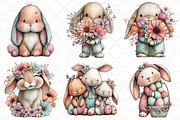 Whimsical Easter Bunny Clipart, an Illustration by Black Bird Studio (Thumbnail 5 of 6)