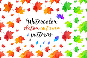 8 vector watercolor autumn patterns, a Pattern Graphic by Art of Sun (Thumbnail 1 of 3)