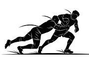 Rugby Player Silhouette Pack, an Illustration by Amazin_art (Thumbnail 2 of 31)