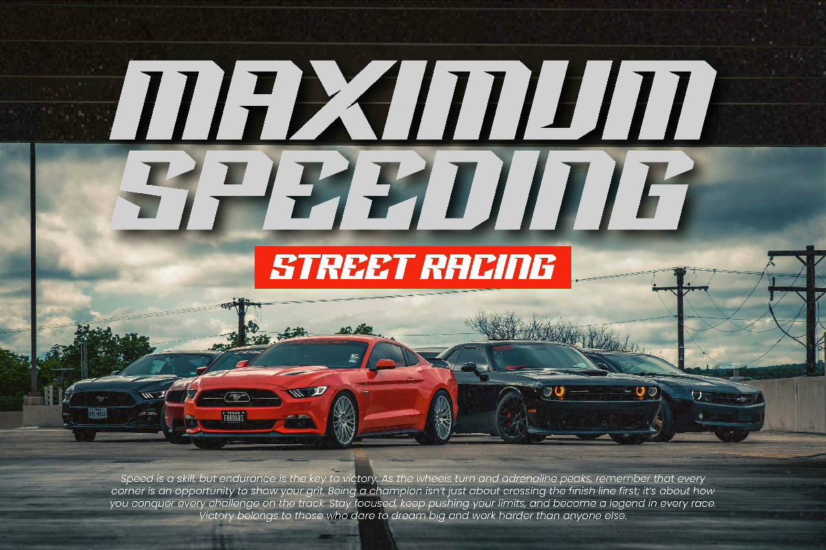 Racing Power Futuristic Speed Font, a Sans Serif Font by Ronny Studio (Photo 4 of 8)