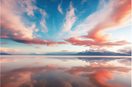 Mirrored Salt lake reflection sky, a Nature Photo by Ylivdesign