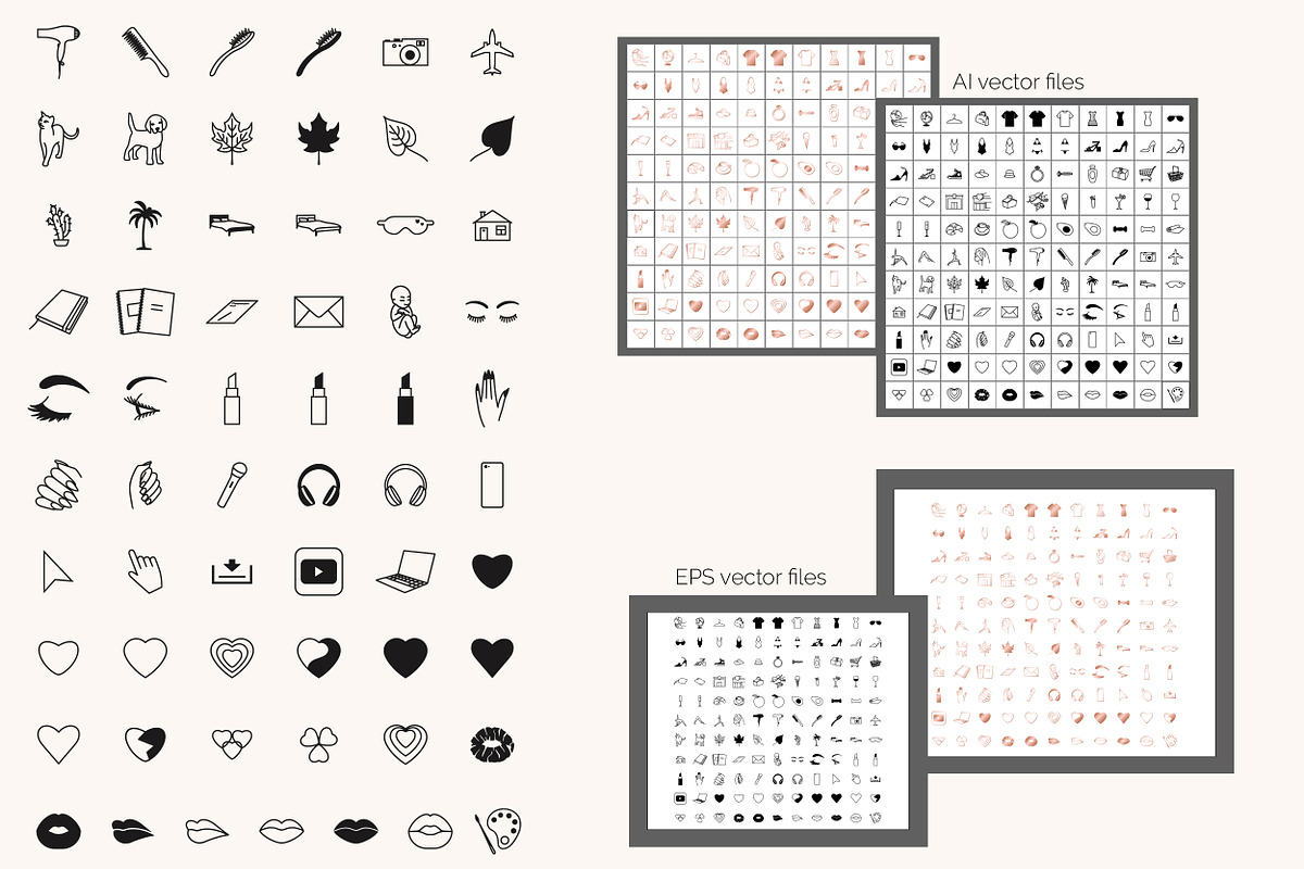 Feminine blog and planner line icons, an Outline Icon by AnMark (Photo 3 of 4)