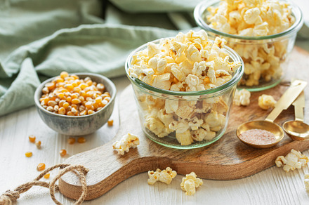 Tasty salted homemade popcorn, a Food & Drink Photo by Olena Rudo