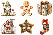 Patchwork Christmas Clipart, an Illustration by OK Design (Thumbnail 4 of 5)