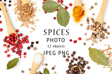 Spice in wooden spoon