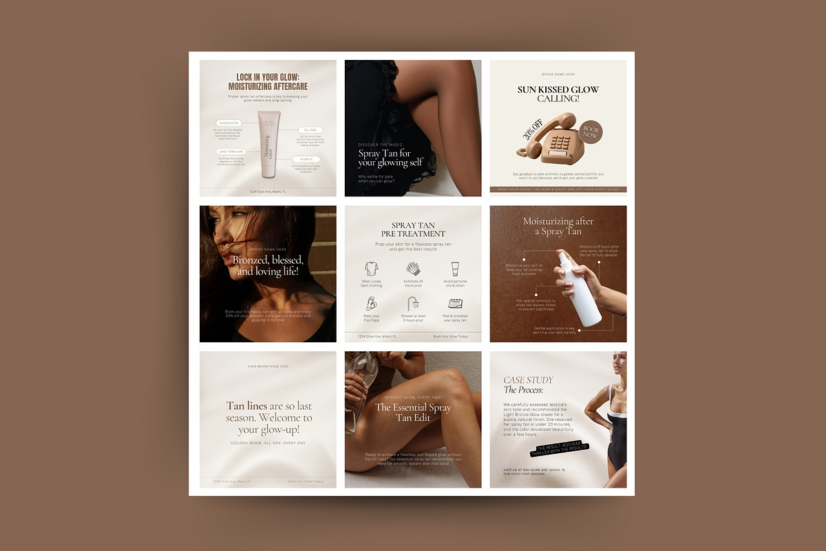 Spray Tan Instagram Post Templates, a Social Media Template by Design Lush Studio (Photo 2 of 7)
