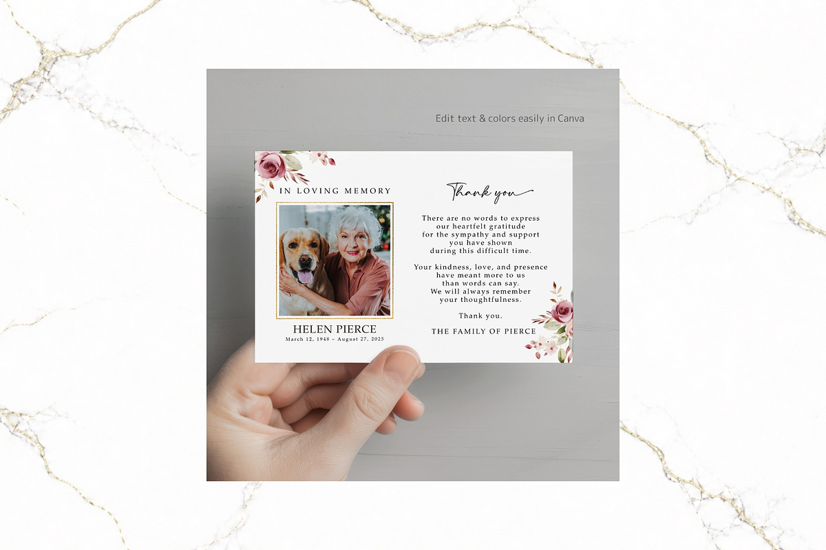 Funeral Thank You Card Canva FR008, a Card Template by TyphoonStudio (Photo 4 of 6)