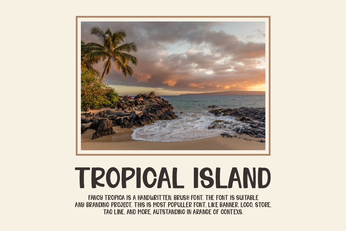 Fancy Tropica Summer & Holiday Font, a Handwritten Font by QR Design Studio (Photo 5 of 7)