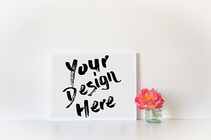 White Frame Mockup Stock Photo
