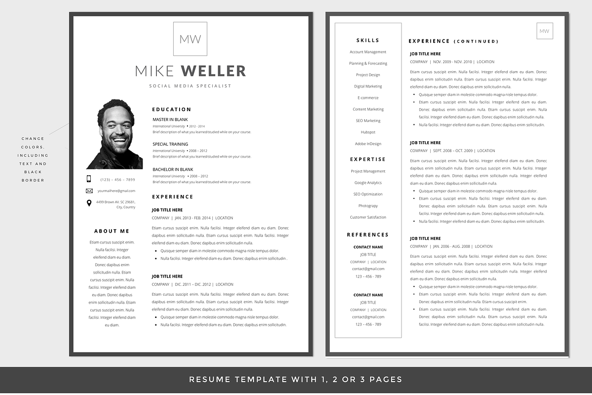 Resume Template WORD Classic CV, a Resume Template by PAPPERMINT RESUME STUDIO (Photo 2 of 5)