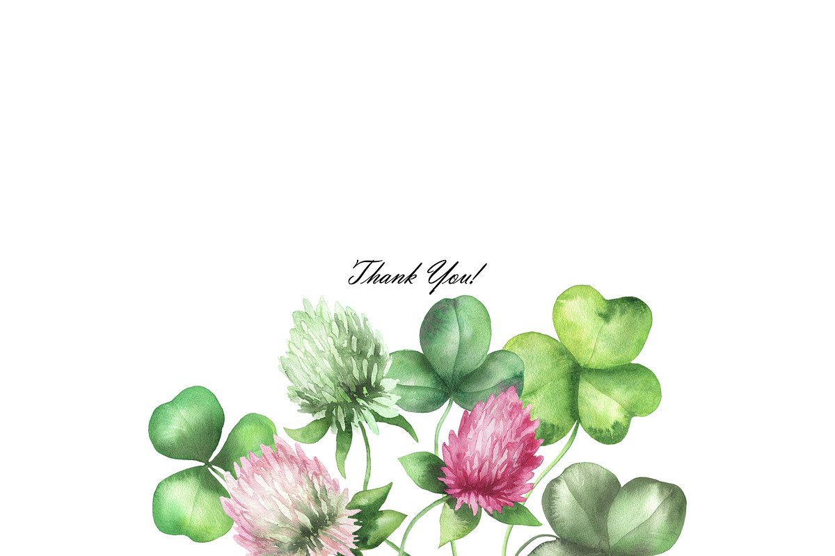 Watercolor clovers clipart, an Illustration by OlDm_Shop (Photo 6 of 6)