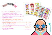 Digital Printable Happy Father's Day, a Seasonal Illustration by Cozy Cat Design (Thumbnail 2 of 3)