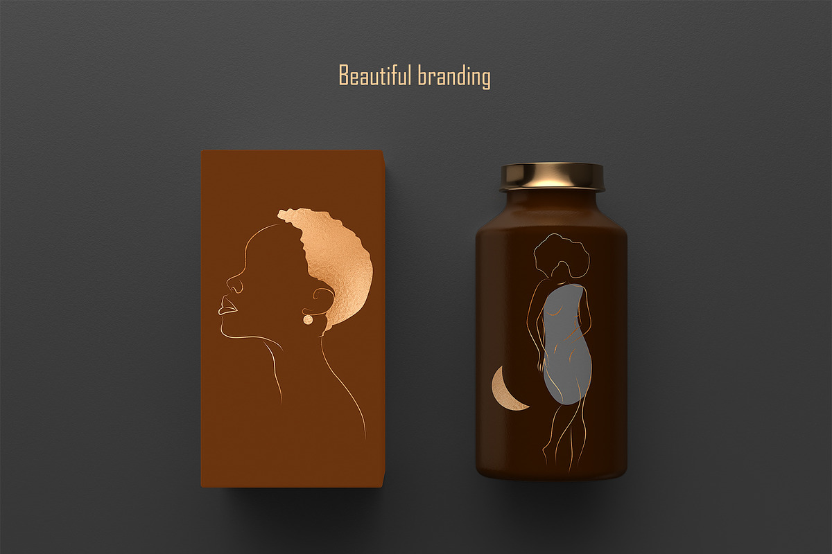 LINE ART COLLECTION MELANIN BEAUTY, an Illustration by ArtOLB (Photo 6 of 9)