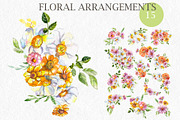 Flora watercolor floral clip art, an Illustration by CpandoShop (Thumbnail 2 of 9)