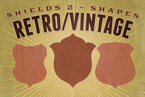Retro/Vintage shapes - Shields 2, an Object Graphic by JumboDesign