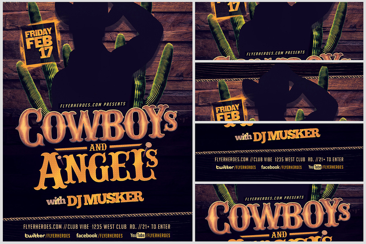 Cowboys and Angels Flyer Template, a Flyer Template by FlyerHeroes (Photo 3 of 4)