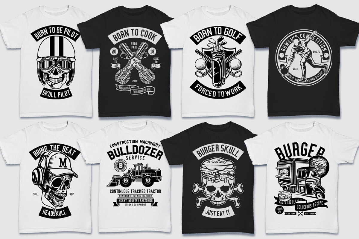 200 Vector Tshirt Designs ( B/W ), an Education Illustration by roach_graphic (Photo 6 of 27)