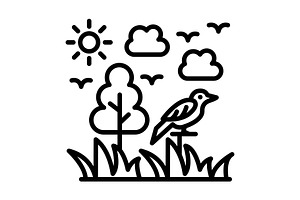 Forest Line Icon, an Icon by Pexelpy
