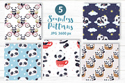 Cute Baby Panda Seamless Patterns, a Pattern Graphic by DrawStudio1988 (Thumbnail 3 of 7)
