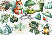 Mint Fresh Green Autumn Clipart, an Illustration by Designking (Thumbnail 1 of 4)