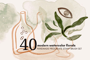 ProCreate watercolor floral brushes