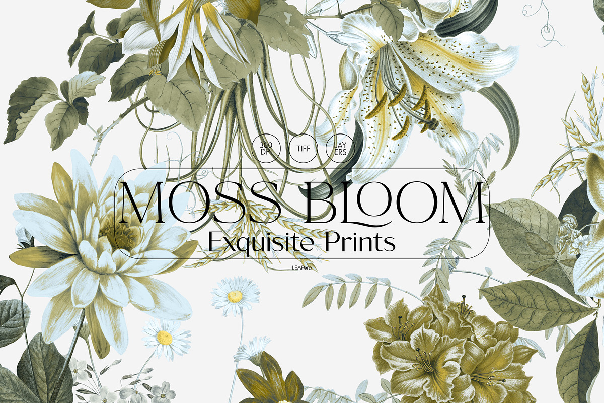 Moss Bloom Floral Patterns, a Pattern Graphic by LEAFure (Photo 1 of 10)