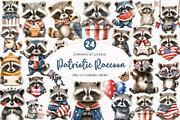 Cute Patriotic Raccoon PNG, an Illustration by SinaCreation (Thumbnail 1 of 10)
