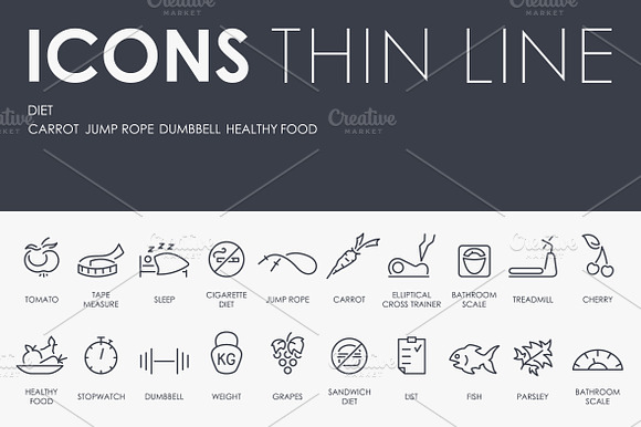 Diet Thinline Icons