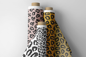 8 Leopard Seamless Patterns Vector