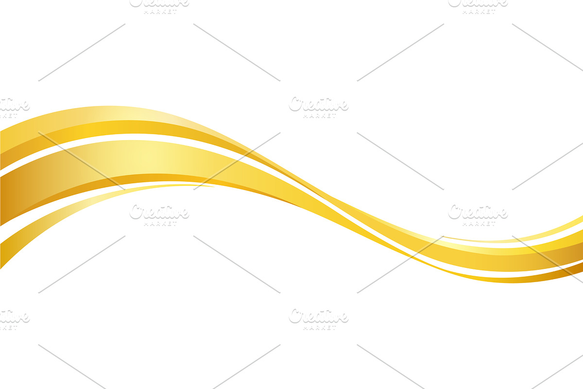 Golden stripe swoosh wave, a Decorative Illustration by Vector Tradition