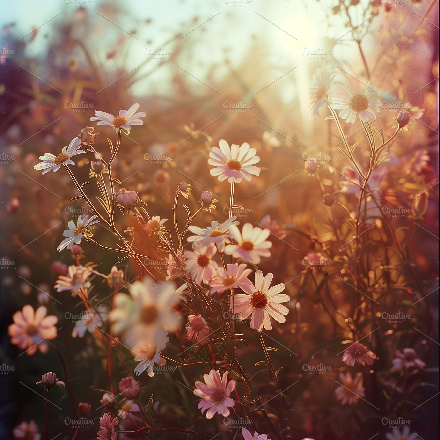 Sunlit Wildflowers, a Nature Photo by k.tay