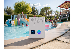 Fun Poolside Party Invitation Mockup, a Product Mockup by MockupWizard