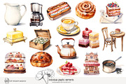 100 afternoon tea clip art, a Food Illustration by Poppy Lane Studio (Thumbnail 2 of 13)