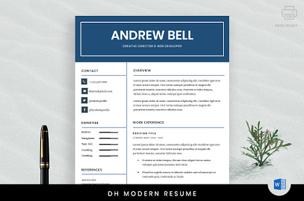 DH Modern Resume Template