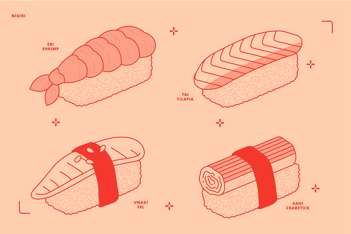 Sushi Vector Food Illustrations, a Food Illustration by TheFoodAtlas (Photo 6 of 15)