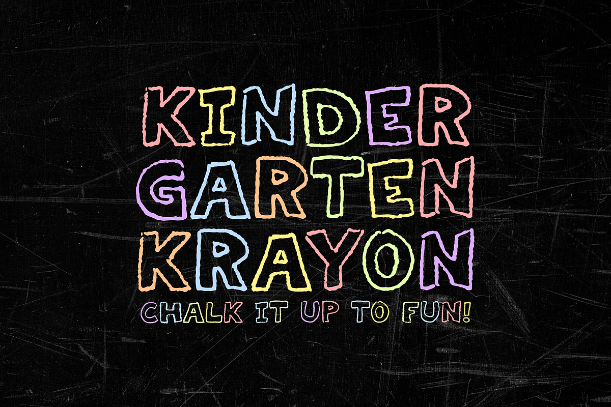 Kindergarten Krayon Font, a Font by Mint Pixels (Photo 1 of 7)