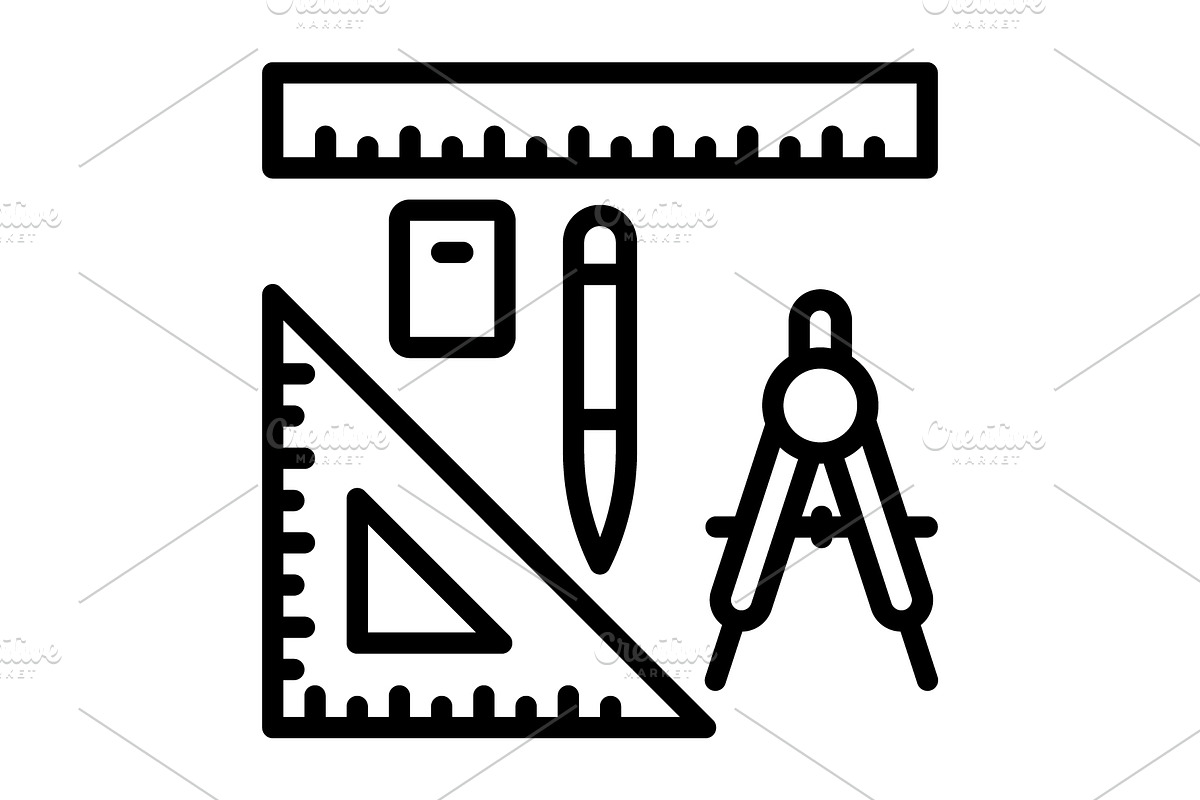 Geometry compasses black icon, an Outline Icon by Creative priyanka
