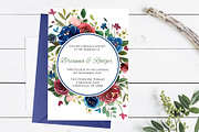 Burgundy, Navy Blue & Blush Flowers, an Illustration by Graphic Blue Bird (Thumbnail 4 of 6)