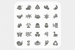 Nature Icons Set. Vector