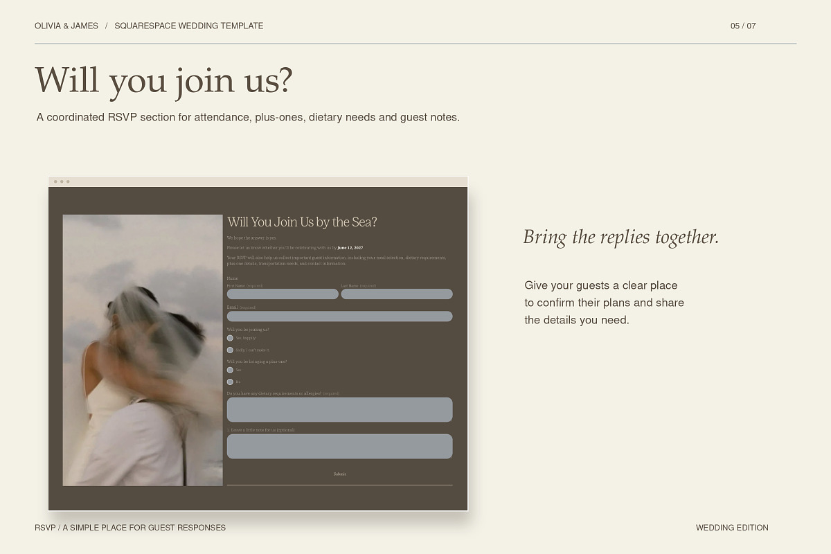 Squarespace Website for Weddings, a Squarespace Template by Layl Atelier (Photo 5 of 8)