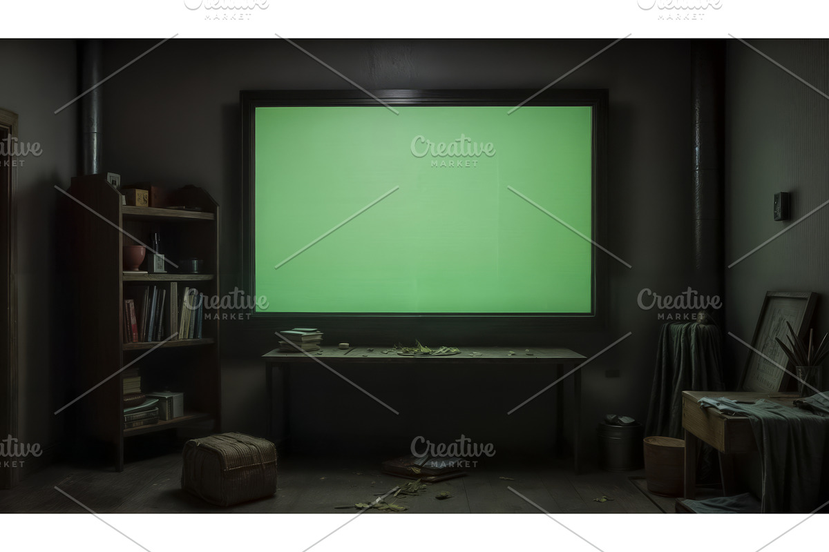 Greenish static fills the screen in, a Graphic by TatsianaSalauyova