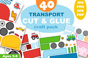 Transport Cut and Glue Activity Pack, a Transportation Illustration by Ksenya Savva (Thumbnail 1 of 7)